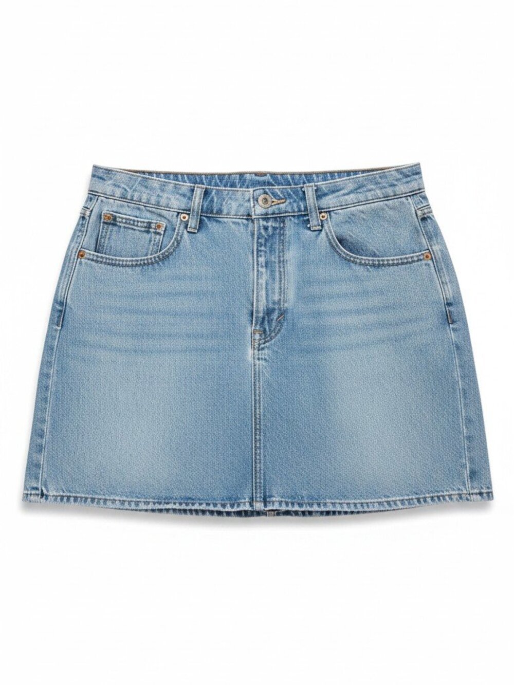 Universal Thread Light Wash Denim Jean Mini Skirt Size 14R